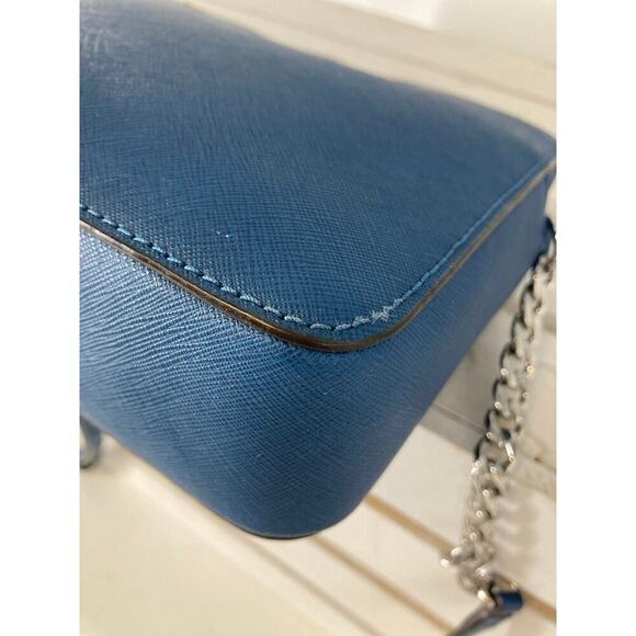 MICHAEL KORS, SMALL BLUE SAFFIANO LEATHER CROSSBODY BAG - Picture 9 of 16